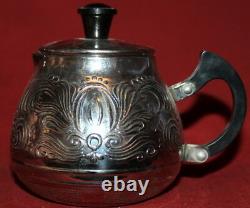 Vintage Russian metal tea set teapot and creamer