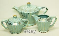 Vintage SADLER Tea Set Teapot Sugar Creamer Pot Shabby High Tea English Aqua