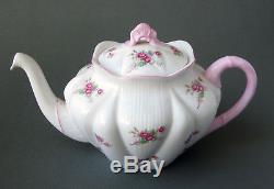 Vintage SHELLEY Rose Spray Tea Set with TEAPOT Fine Bone China Service for 6