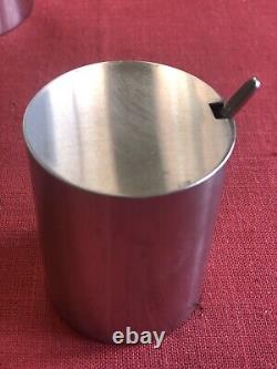 Vintage STELTON Stainless CYLINDA Teapot, Creamer & Sugar DENMARK