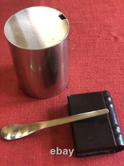 Vintage STELTON Stainless CYLINDA Teapot, Creamer & Sugar DENMARK
