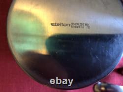 Vintage STELTON Stainless CYLINDA Teapot, Creamer & Sugar DENMARK