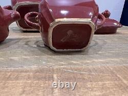 Vintage Sadler Cube Teapot, Creamer, Sugar Bowl Set
