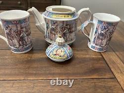 Vintage Sadler Oliver Twist Charles Dickens Teapot And 2 Cups