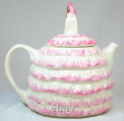 Vintage Sadler Teapot YE DAINTEE LADYEE Pink Dress w Floral Chintz Inset (BAY)