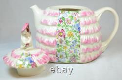Vintage Sadler Teapot YE DAINTEE LADYEE Pink Dress w Floral Chintz Inset (BAY)