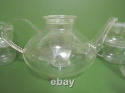 Vintage Schott & Gen Mainz Jena Glass teapot with 12 glass cups