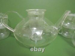 Vintage Schott & Gen Mainz Jena Glass teapot with 12 glass cups