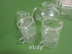 Vintage Schott & Gen Mainz Jena Glass teapot with 12 glass cups