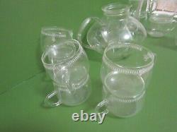 Vintage Schott & Gen Mainz Jena Glass teapot with 12 glass cups