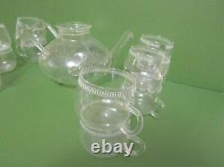 Vintage Schott & Gen Mainz Jena Glass teapot with 12 glass cups