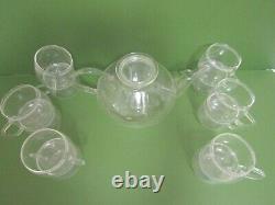 Vintage Schott & Gen Mainz Jena Glass teapot with 12 glass cups