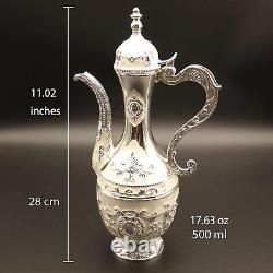 Vintage Set Tea Turkish Cups Home Decor with WithPot 6 Cups Teapots Silver