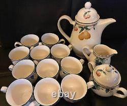 Vintage Set of One Tea Kettle with Lid 10 x 9, Sugar & Creamer with Lid