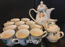Vintage Set of One Tea Kettle with Lid 10 x 9, Sugar & Creamer with Lid