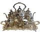Vintage Sheridan Silver On Copper 7pc Silver Plated Tea Set Tray 3 Pots Creamer