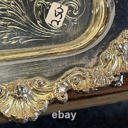 Vintage Sheridan Silver on Copper 7pc Silver Plated Tea Set Tray 3 Pots Creamer