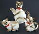 Vintage Siamese Cat Teapot Sugar Creamer Set Kittens Made In Japan Art Pottery