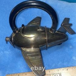 Vintage Silver Plated Airplane Shaped Teapot EUC