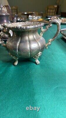 Vintage Silver Plated Tea Set And Sugar Bowl With Spoon Plus Extras