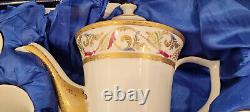 Vintage Sorelle scala Teapot With Service for Six Fine Porcelain MINT in box