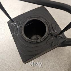 Vintage Square Japanese Cast Iron Tea Kettle Tea Pot 4 Pieces Dragonfly