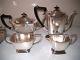 Vintage Stylish Art Deco Epns Silver Plate Tea Set Teapot Coffee Pot