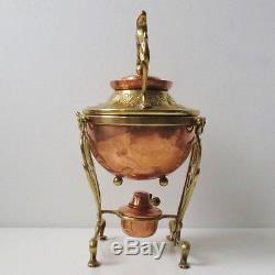 Vintage Tea Pot With Stand Burner Copper/Brass Carl Deffner Germany
