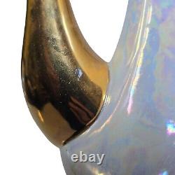 Vintage Tea Service Set Teapot Sugar Creamer Cups Saucers Iridescent Pearlized