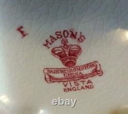 Vintage Tea Set, Mason's Vista Ironstone Square Tea Pot, Cups, Saucers, England
