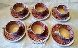 Vintage Tea Set, Mason's Vista Ironstone Square Tea Pot, Cups, Saucers, England