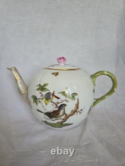 Vintage Teapot Herand Rothch Bird And Butterfly Motif With Rose Knob, 1602 RO