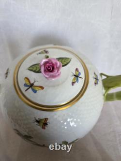 Vintage Teapot Herand Rothch Bird And Butterfly Motif With Rose Knob, 1602 RO