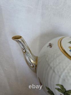 Vintage Teapot Herand Rothch Bird And Butterfly Motif With Rose Knob, 1602 RO
