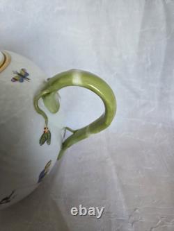 Vintage Teapot Herand Rothch Bird And Butterfly Motif With Rose Knob, 1602 RO