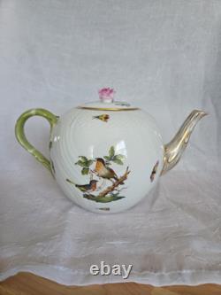 Vintage Teapot Herand Rothch Bird And Butterfly Motif With Rose Knob, 1602 RO