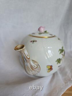 Vintage Teapot Herand Rothch Bird And Butterfly Motif With Rose Knob, 1602 RO