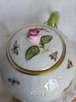 Vintage Teapot Herand Rothch Bird And Butterfly Motif With Rose Knob, 1602 RO