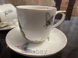 Vintage Teapot Set Butterflies, Dragonflies For 6 Person