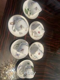 Vintage Teapot Set Butterflies, Dragonflies For 6 Person