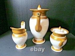 Vintage Teapot Set Handcrafted Ceramic Gold Trim Dragon Spout Made In Italy