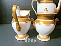 Vintage Teapot Set Handcrafted Ceramic Gold Trim Dragon Spout Made In Italy