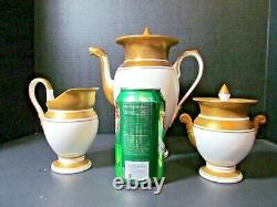 Vintage Teapot Set Handcrafted Ceramic Gold Trim Dragon Spout Made In Italy