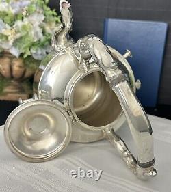 Vintage Tilting Tea Pot Silver Plated Coffee Pot with Warmer Silver Tea Serving