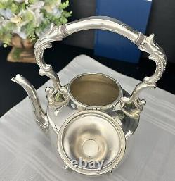 Vintage Tilting Tea Pot Silver Plated Coffee Pot with Warmer Silver Tea Serving