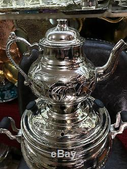 Vintage Turkish Handmade Handcrafted Copper Charcoal Samovar Semaver Teapot Set