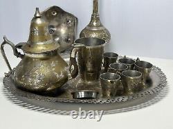 Vintage Turkish Tea Set With Rose Water Sprayer