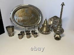 Vintage Turkish Tea Set With Rose Water Sprayer