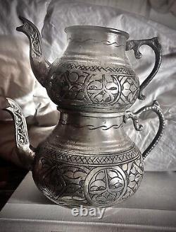 Vintage Turkish Teapots, Stackable Copper Teapots, Loose leaf Tea Set