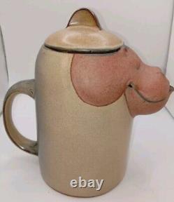Vintage UITCI Japan Stoneware Hippo Teapot, Pitcher, And Sugar Bowl